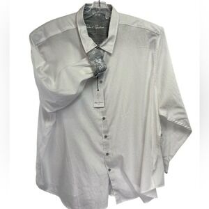 Robert Graham Mens Sz 5XL White Flip Cuff Shirt (L14) NWTs